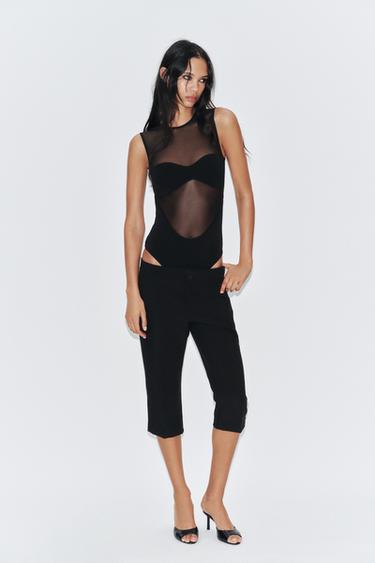 COMBINED TULLE BODYSUIT - Black by Zara