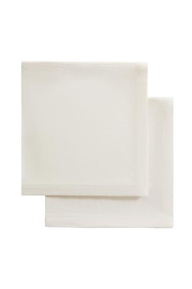 PACK OF PLAIN-COLOURED LINEN NAPKINS - White by Zara