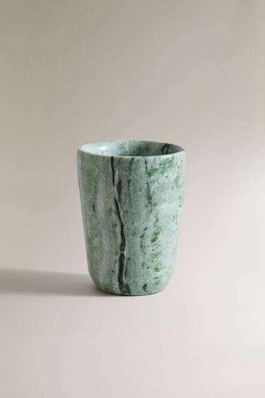GREEN MARBLE TOOTHBRUSH HOLDER - Greens by Zara