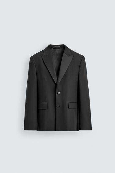 WOOL BLEND DINNER JACKET BLAZER - Black by Zara