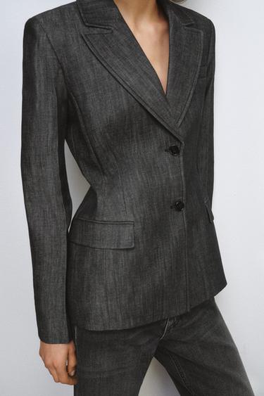 ZW COLLECTION DENIM BLAZER - Black by Zara