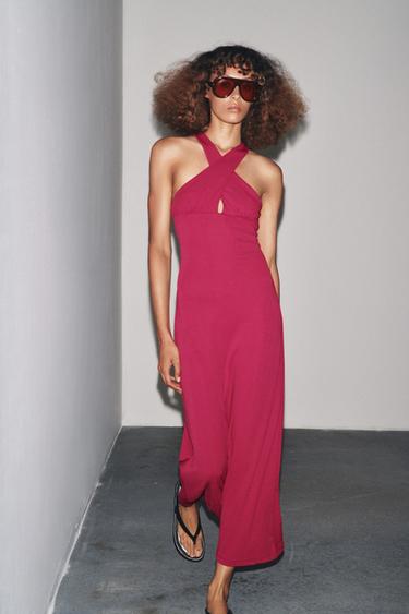 FLOWING WRAP DRESS - Raspberry by Zara