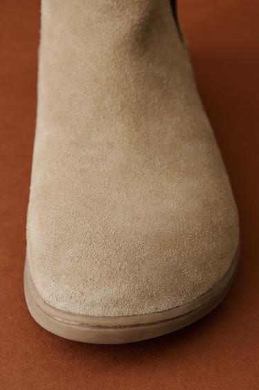 BAREFOOT LEATHER BOOTS - Sand Brown by Zara