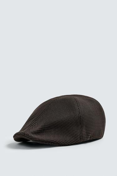 HOUNDSTOOTH BERET - Brown by Zara