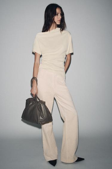 MAXI LEATHER BOWLING BAG - Grey by Zara