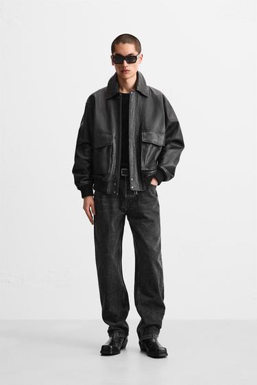 STRAIGHT-LEG JEANS - Charcoal by Zara