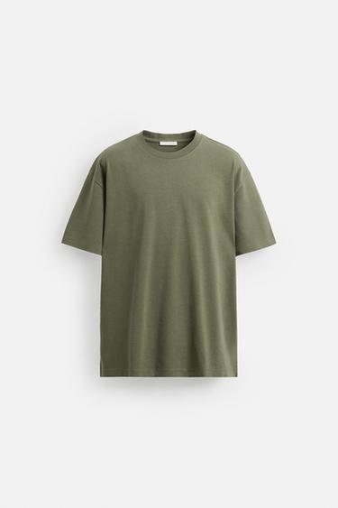 HEAVYWEIGHT REGULAR FIT T-SHIRT - Khaki by Zara