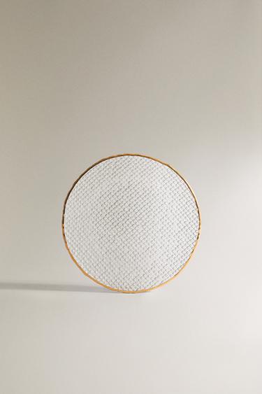RAISED GLASS SIDE PLATE WITH GOLD RIM - Gold by Zara - Image 0