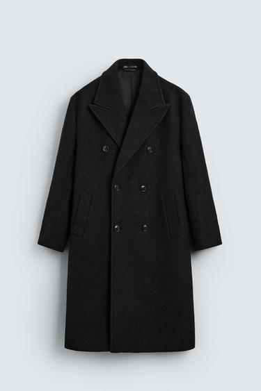 WOOL COAT BOUCLÉ TEXTURE - Black by Zara