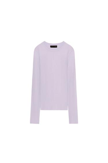 FINE KNIT SEMI-SHEER TOP - Lilac by Zara