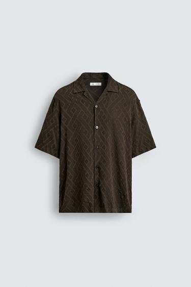 GEOMETRIC JACQUARD SHIRT - Brown by Zara
