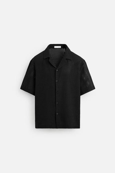 OPEN JACQUARD SHIRT - Black by Zara