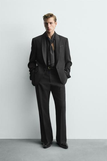 LIMITED EDITION 100% WOOL FLARE FIT SUIT TROUSERS - Black by Zara