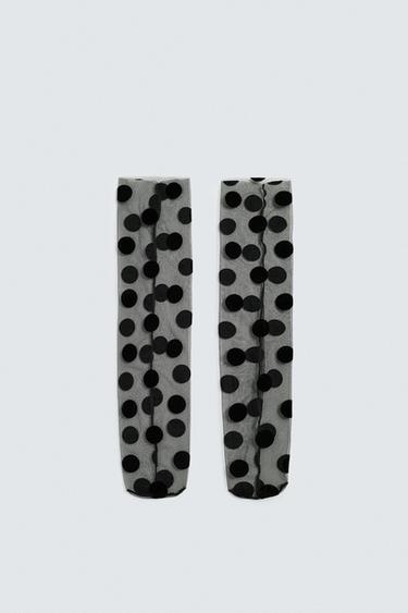 POLKA DOT TULLE TALL SOCKS HARRY LAMBERT FOR ZARA X DISNEY - Black by Zara