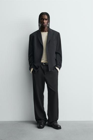 WOOL BLEND SUIT TROUSERS - Blue by Zara