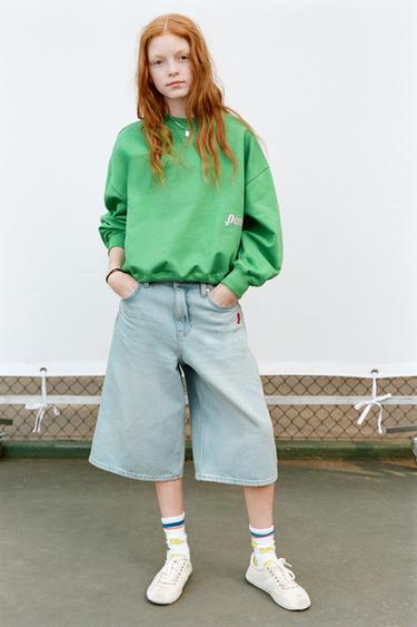 PENN © SLOGAN SWEATSHIRT - Green by Zara