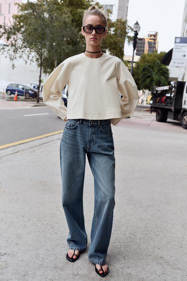 JEANS Z.03 STRAIGHT HIGH-WAIST LONG LENGTH - Mid-blue by Zara