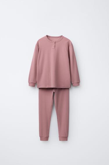 2-6 YEARS / PLAIN RIBBED PYJAMAS - Pink by Zara