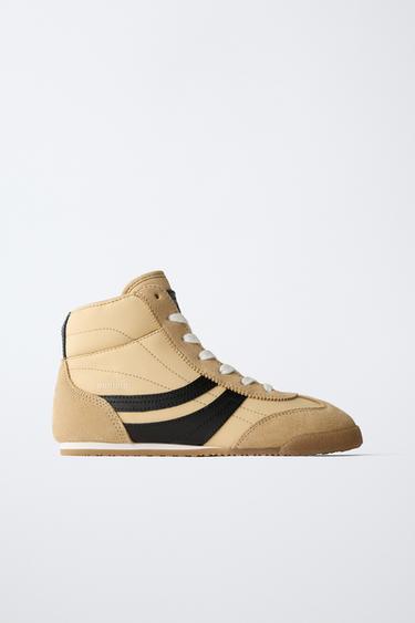 BOXING HIGH-TOP SNEAKERS - Sand Brown by Zara