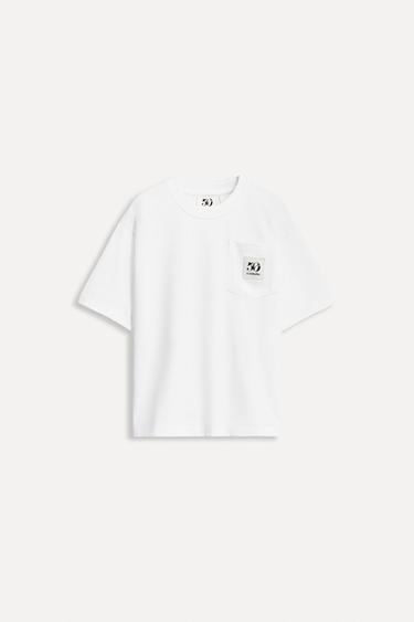 1/2-6 YEARS/ 50TH ANNIVERSARY LABEL POCKET T-SHIRT - White by Zara