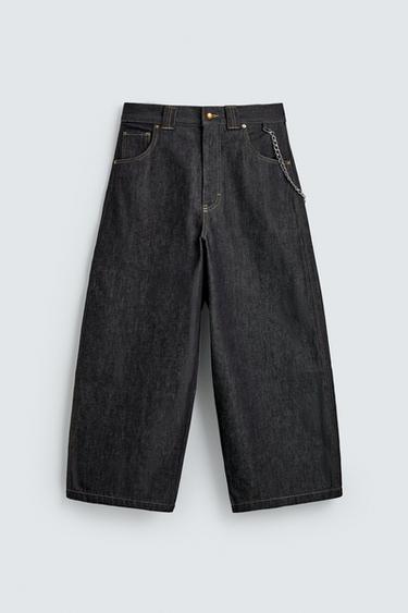 RELAXED FIT TROUSERS WITH CHAIN - Blue by Zara