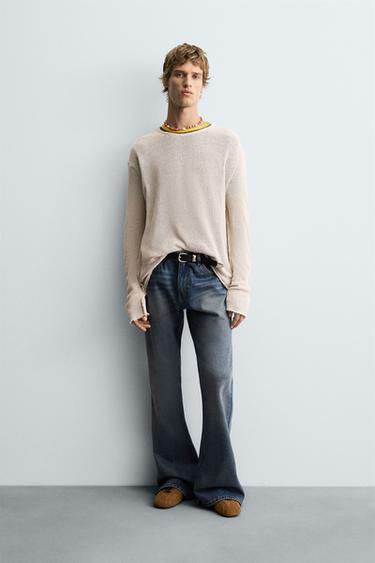 TEXTURED KNIT SWEATER - Stone by Zara - Image 0