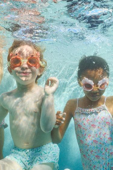 2-6 YEARS / LEAF PRINT SWIM SHORTS - Ecru by Zara