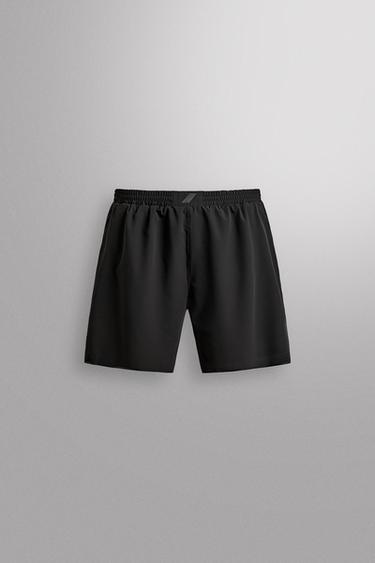 9" PERFORATED CONTRAST SHORTS - Black by Zara
