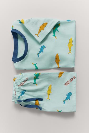 2-6 YEARS/ SHARK PRINT T-SHIRT AND BERMUDA PYJAMAS - Light blue by Zara
