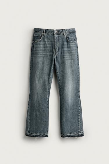 FLARE FIT JEANS - Blue / Green by Zara