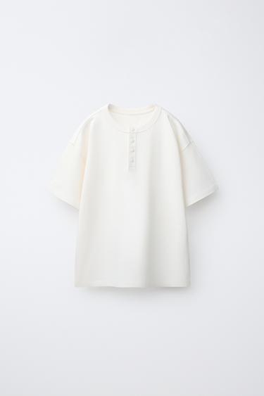 HENLEY COLLAR POLO SHIRT - Ecru by Zara