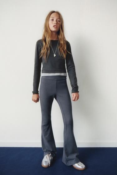 TEXT FLARE LEGGINGS - Blue by Zara