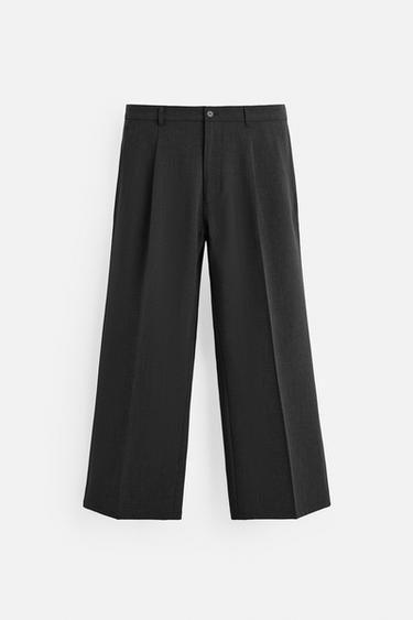 PLEATED SUIT TROUSERS - Grey marl by Zara