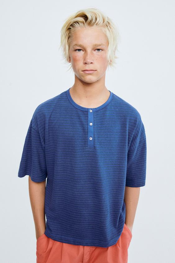 STORIESZ - STRIPED COTTON AND LINEN T-SHIRT - striped by Zara - Image 0