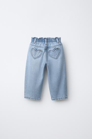 BAGGY PAPERBAG JEANS - Light blue by Zara