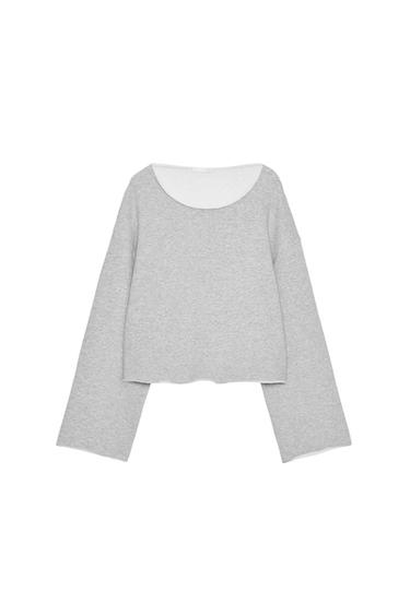 BOAT NECK SWEATSHIRT - Grey marl by Zara