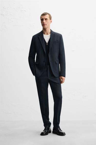 COMFORT SUIT TROUSERS - Navy blue by Zara