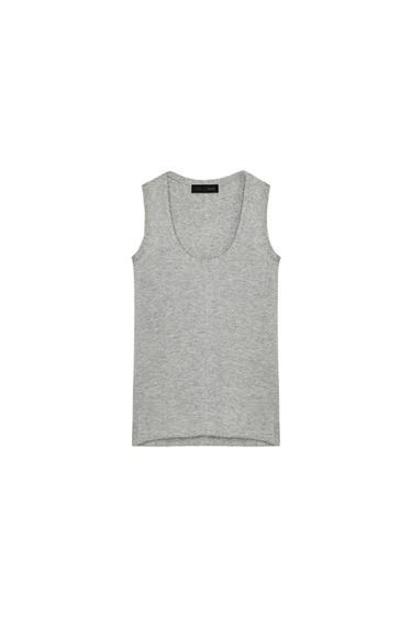EXTRA-FINE WOOL BLEND TOP - Grey by Zara