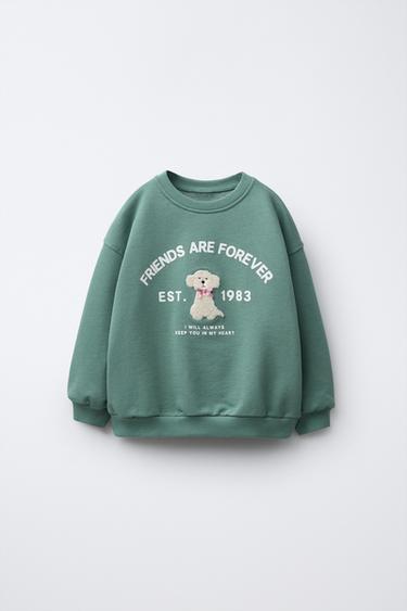 TERRY PATCH SWEATSHIRT - Sea green by Zara
