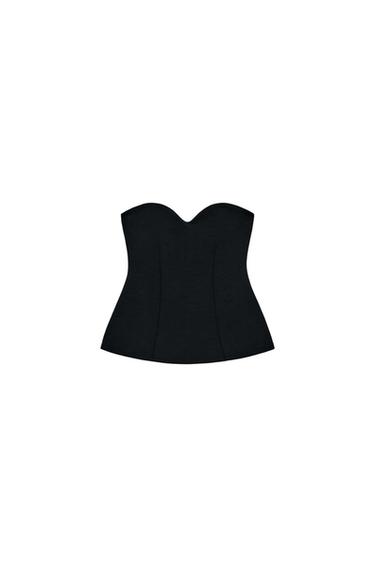 SWEETHEART BANDEAU TOP - Black by Zara