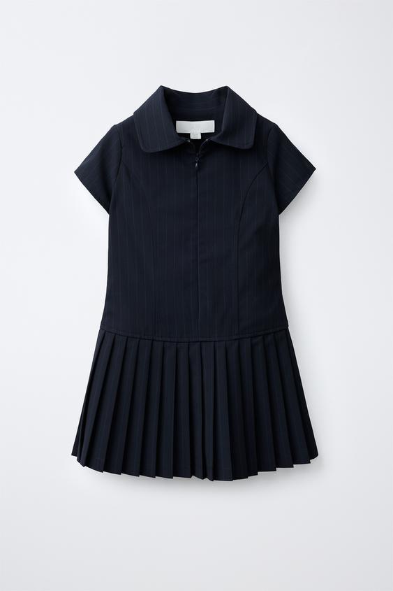 STRIPED PRINT DRESS - Navy blue by Zara - Image 0