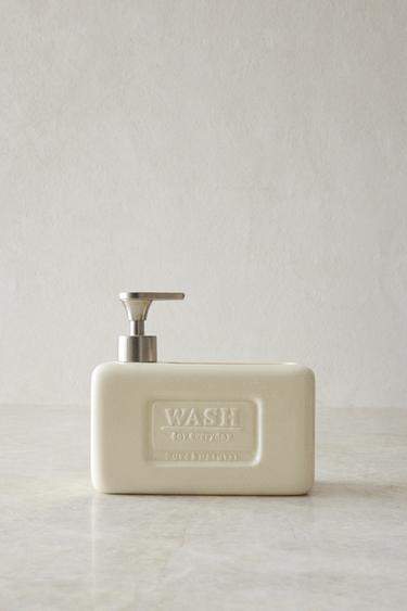 WASHING-UP LIQUID DISPENSER WITH CONTAINER - Cream by Zara
