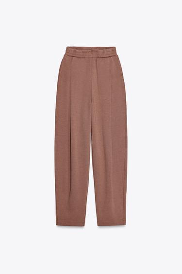 WASHED PLEATED TROUSERS - Terracotta by Zara
