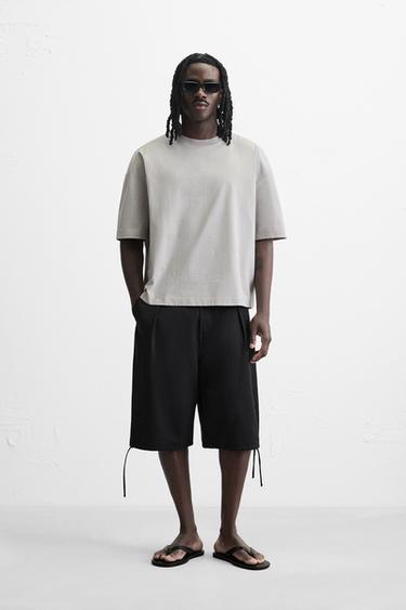 RELAXED FIT TECHNICAL T-SHIRT - Pearl grey by Zara - Image 0