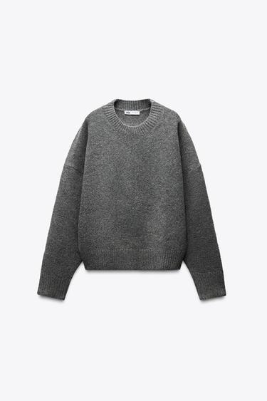 SOFT PLAIN KNIT SWEATER - Mid-grey by Zara
