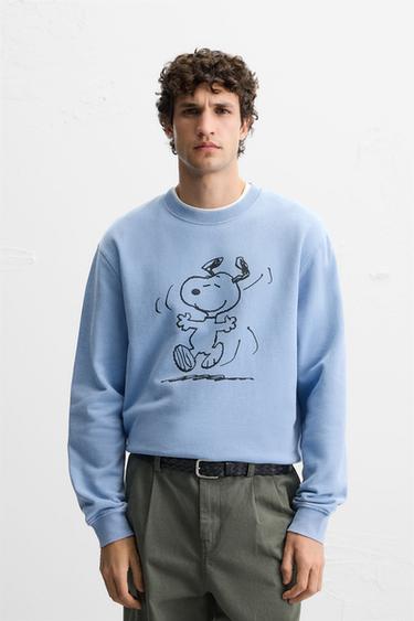 WASHED SNOOPY™ SWEATSHIRT - Faded blue by Zara