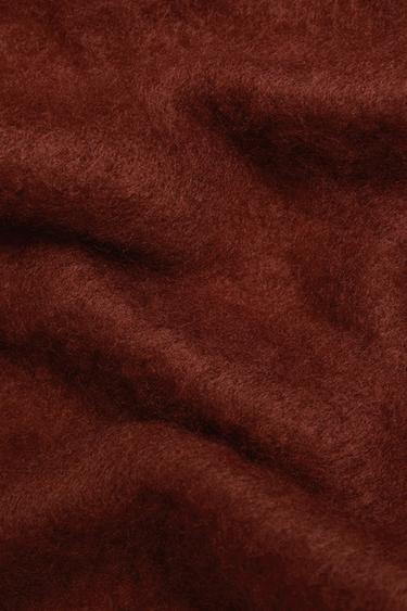BRUSHED EFFECT BLANKET - Brick by Zara