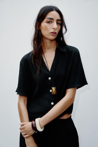 SHORT SLEEVE SHIRT - Black by Zara