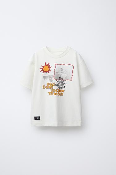 PRINTED T-SHIRT - Oyster-white by Zara - Image 0