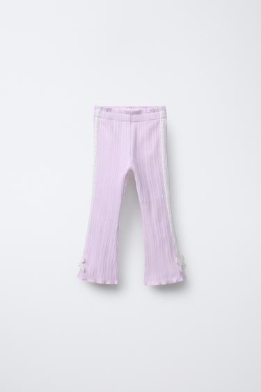 FLARE TROUSERS WITH SIDE STRIPE AND TIE - Mauve by Zara - Image 0